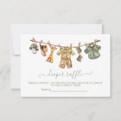 Safari Baby Dusche Wäscheleine Windelwulstkarten Einladung (Vorderseite)