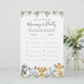 Safari Baby Dusche wie alt waren sie Spielkarte (Stehend Vorderseite)