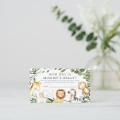 Safari Baby Dusche Wie groß ist Mama's Bauchkarte Begleitkarte (Stehend Vorderseite)