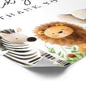 Safari Baby Duschkarten und Geschenke Zeichen Poster (Ecke)