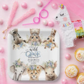 Safari Baby Duwer Jungle Aimals Papierplatte Pappteller (Party)