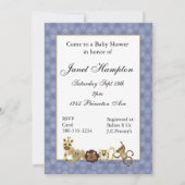 Safari Baby Einladung in Blue (Rückseite)