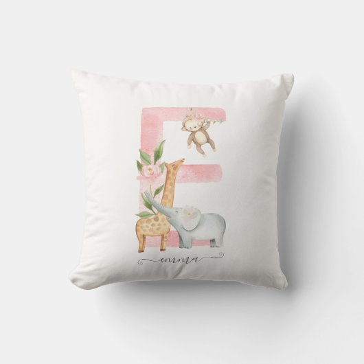 Safari Baby Girl Kinderzimmer Kissen (Vorderseite)