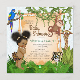 Safari Baby Girl Shower Einladungen