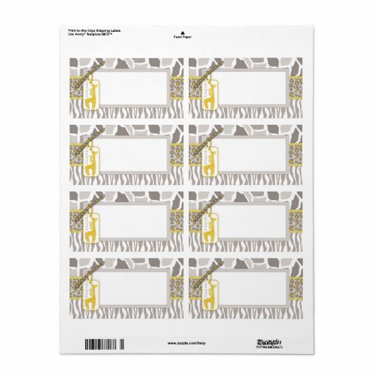 Safari Baby Name Tag B (Vorne)