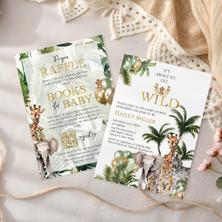Safari-Baby-Party-Einladung Wild One Dschungeltier Einladung