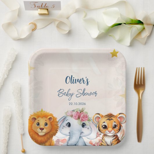 Safari-Baby-Party Pappteller (Hochzeit)