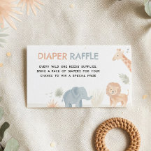 Safari-Baby-Party Windel-Raffel-Einlage Wild One