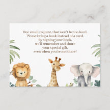Safari Baby Showbuchkarte