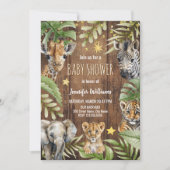 Safari Baby Shower Baby Animals Einladung (Vorderseite)