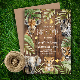 Safari Baby Shower Baby Animals Einladung