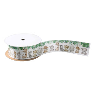 Safari-Baby-Shower-Birthday-Tiere Goldene Konfetti Satinband