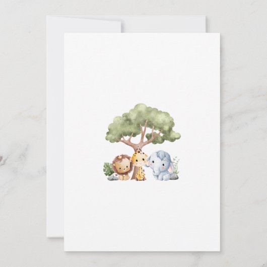 Safari Baby Shower Boy Einladung (Rückseite)