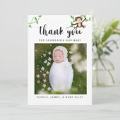Safari Baby Shower Danke Jungle Animals Einladung (Stehend Vorderseite)
