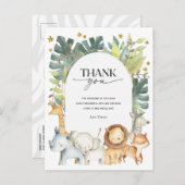 Safari Baby Shower danke Postcard Einladungspostkarte (Vorne/Hinten)