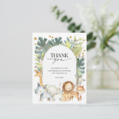 Safari Baby Shower danke Postcard Einladungspostkarte (Stehend Vorderseite)