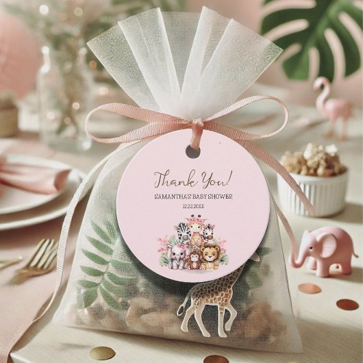 Safari Baby Shower Danke Tag Geschenkanhänger