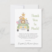 Safari Baby Shower Dankeskarte (Vorderseite)