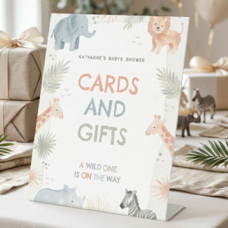 Safari-Baby-Shower-Dekorationen Karten Geschenke S Sockelschild