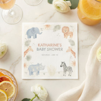 Safari-Baby-Shower-Dekorationen Wild One Serviette