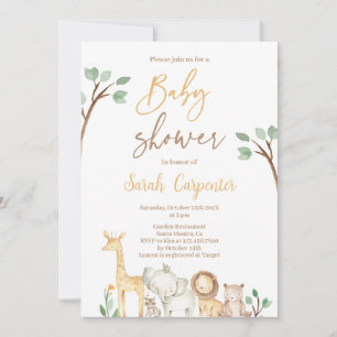 Safari Baby Shower Einladung