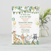 Safari Baby Shower Einladung (Stehend Vorderseite)