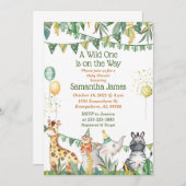 Safari Baby Shower Einladung (Vorne/Hinten)