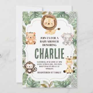 Safari Baby Shower Einladung