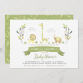 Safari Baby Shower Einladung (Vorne/Hinten)