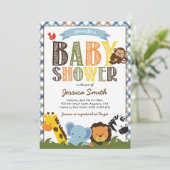 Safari Baby Shower Einladung (Stehend Vorderseite)