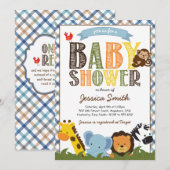 Safari Baby Shower Einladung (Vorne/Hinten)