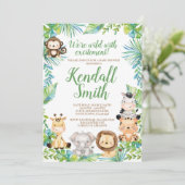 Safari Baby Shower Einladung (Stehend Vorderseite)