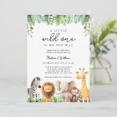 Safari Baby Shower Einladung (Stehend Vorderseite)