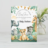 Safari Baby Shower Einladung (Stehend Vorderseite)