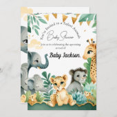 Safari Baby Shower Einladung (Vorne/Hinten)