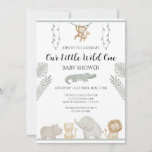 Safari-Baby-Shower-Einladung | Kleiner Wilder
