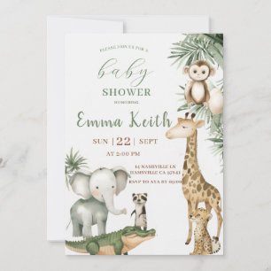 Safari-Baby-Shower-Einladung   Wilde Tiere Dschung Einladung