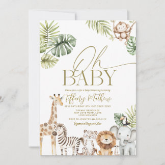 Safari-Baby-Shower-Einladung zum Bearbeiten Einladung