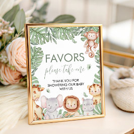 Safari Baby Shower Favors Sign Sockelschild
