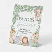 Safari Baby Shower Favors Sign Sockelschild (Vorderseite)