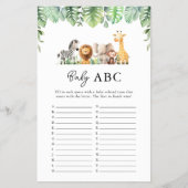 Safari Baby Shower Game - Baby ABC Flyer (Vorne)