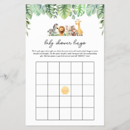 Safari Baby Shower Game - Baby Shower Bingo Flyer