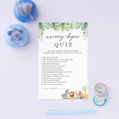 Safari Baby Shower Game Kinderzimmer Rhyme Quiz Fl Flyer (Einzeln)