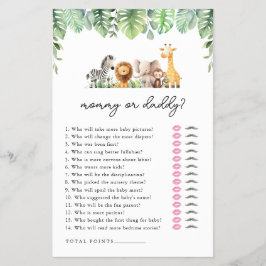Safari Baby Shower Game - Mommy oder Daddy Flyer
