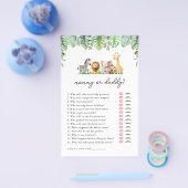 Safari Baby Shower Game - Mommy oder Daddy Flyer (Einzeln)