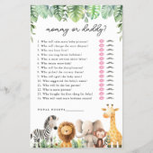 Safari Baby Shower Game - Mommy oder Daddy Flyer (Vorne)