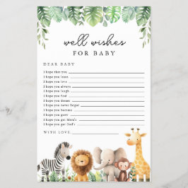 Safari Baby Shower Game - Well Wakes for Baby Flyer