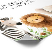 Safari Baby Shower Gästebuch-Zeichen Poster (Ecke)