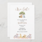 Safari Baby Shower Girl Einladung (Vorne/Hinten)