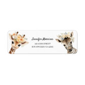 Safari Baby Shower Girl Niedliche Jungle Rücksende (Vorne)